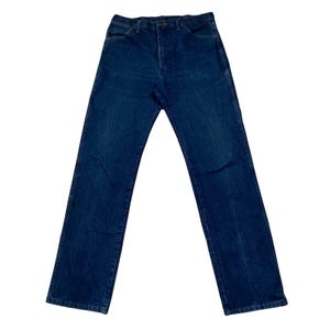 Vintage Wrangler Jeans Mens Fits 33x34 Straight Leg Dark Wash Classic Cowboy image 1