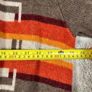 Pendleton Aztec Lambswool Cardigan Duster Brown Sweater Knit Size Large image 11