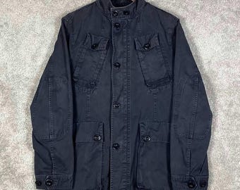 Chaqueta militar vintage Banana Republic para hombre, talla S, azul marino, algodón, utilitaria M-65