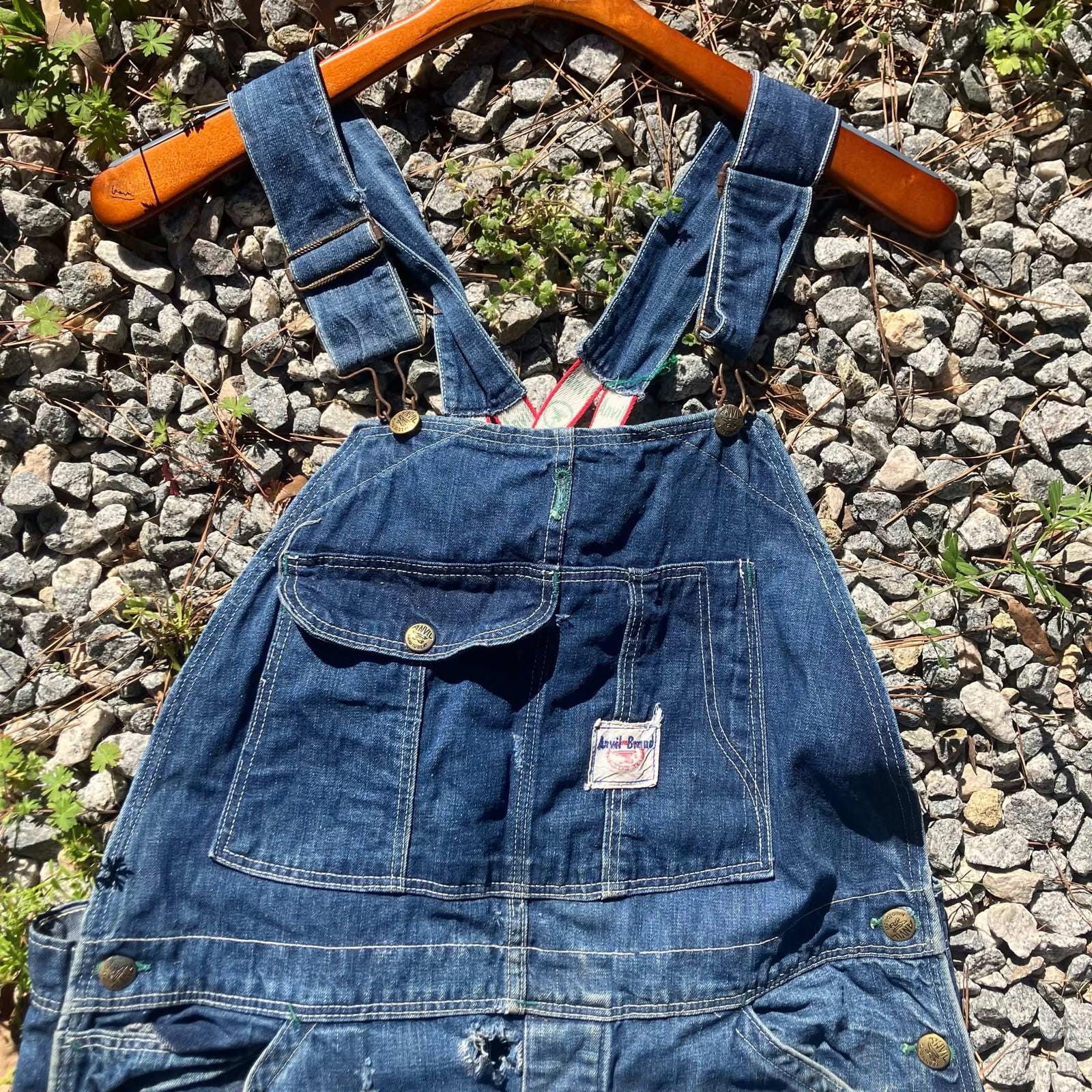 1950s Anvil Brand Overalls Spell Out Adjustable Straps Vintage
