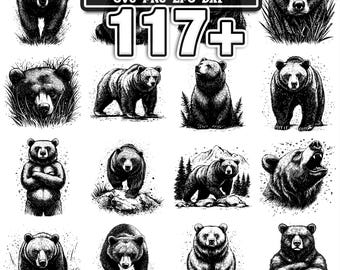 117+ Grizzly Bear svg, png, dxf, eps designs bundle | Instant Digital Download