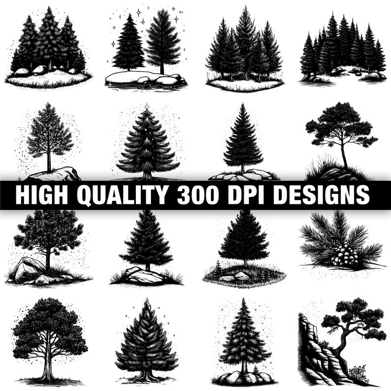 117+ Cedar Tree Svg, Png, Dxf, Eps Designs Bundle | Instant Digital ...