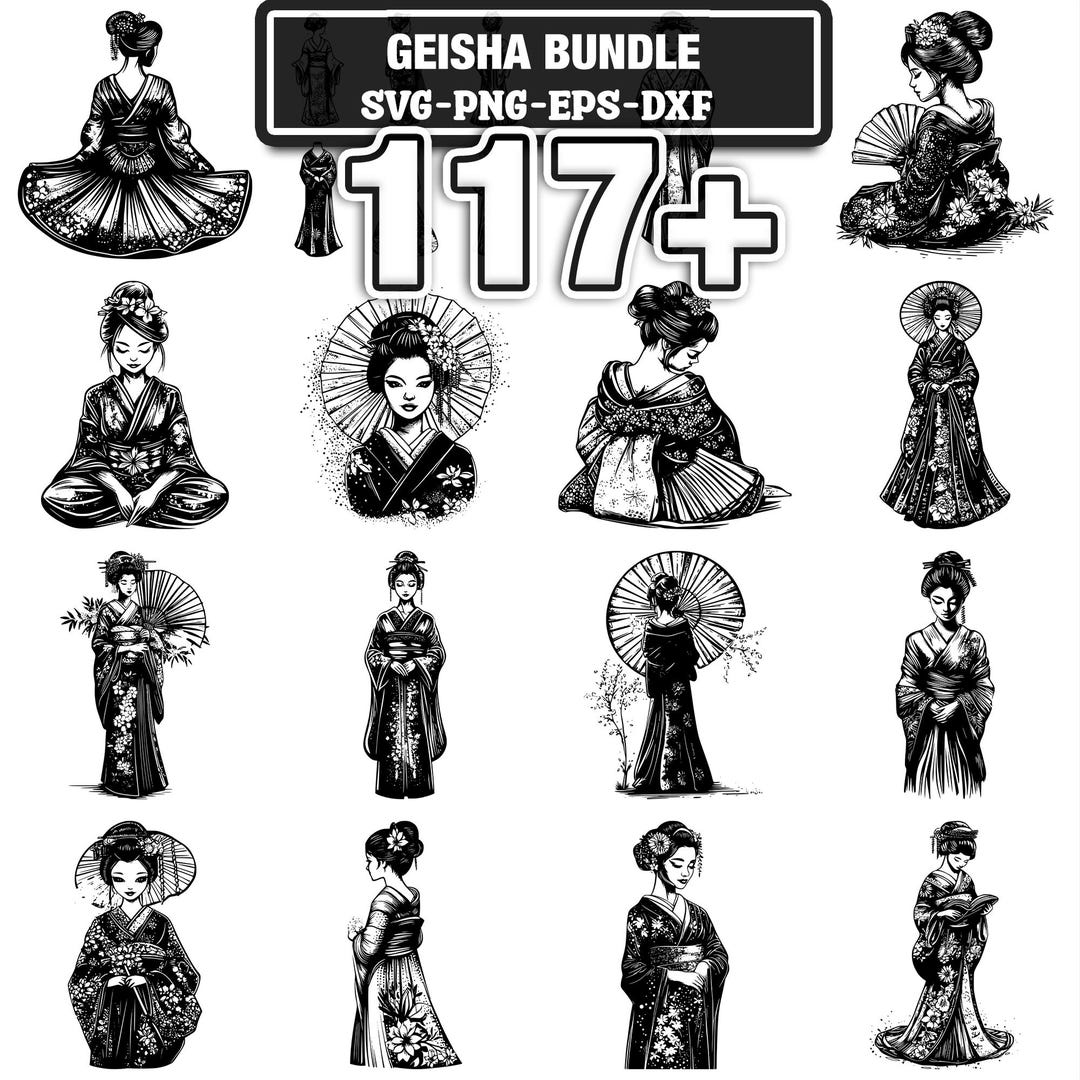 Geisha SVG Bundle | 117+ Cut Files (svg, Png, Dxf, Eps) (instant ...