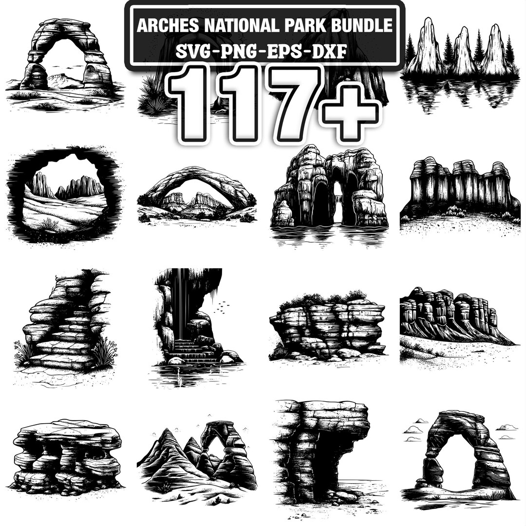 117+ Arches National Park Svg, Png, Dxf, Eps Designs Bundle | Instant ...