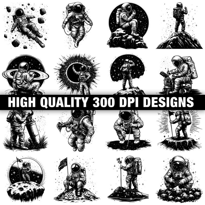 Astronaut Text 117+ Astronaut Svg, Png, Dxf, Eps Designs Bundle | Instant Digital ...