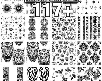 117+ Tattoo Images svg, png, dxf, eps designs bundle | Instant Digital Download