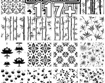 117+ Chinoiserie Patterns svg, png, dxf, eps designs bundle | Instant Digital Download