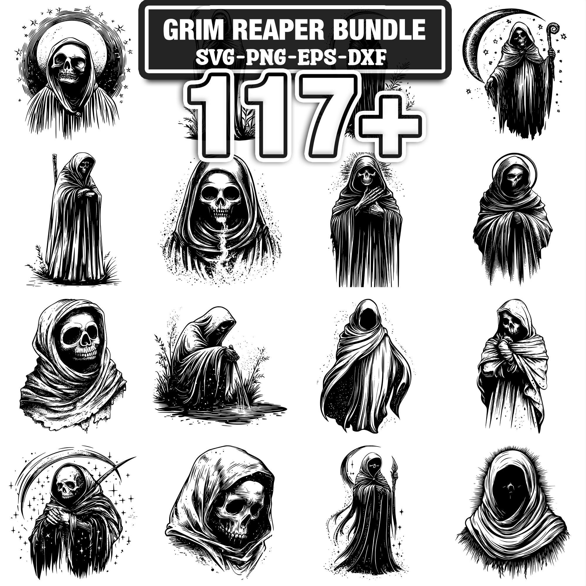 Grim Reaper SVG Bundle | 117+ Cut Files (svg, Png, Dxf, Eps) (instant ...