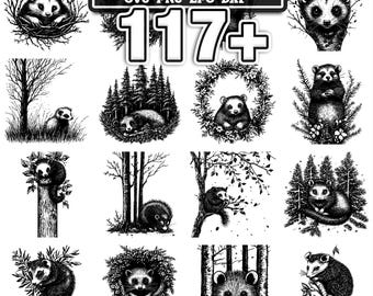 117+ American Opossum svg, png, dxf, eps designs bundle | Instant Digital Download