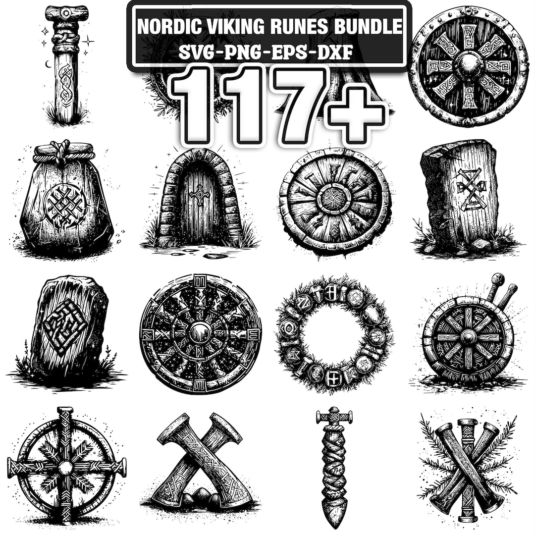 Nordic Viking Runes SVG Bundle | 117+ Cut Files (svg, Png, Dxf, Eps ...