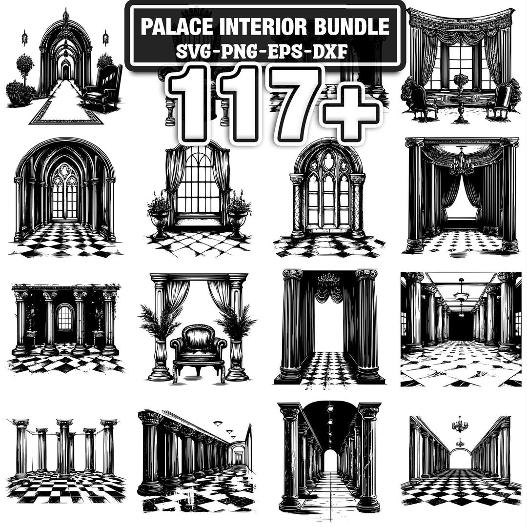 Palace Interior SVG Bundle | 117+ Cut Files (svg, Png, Dxf, Eps ...