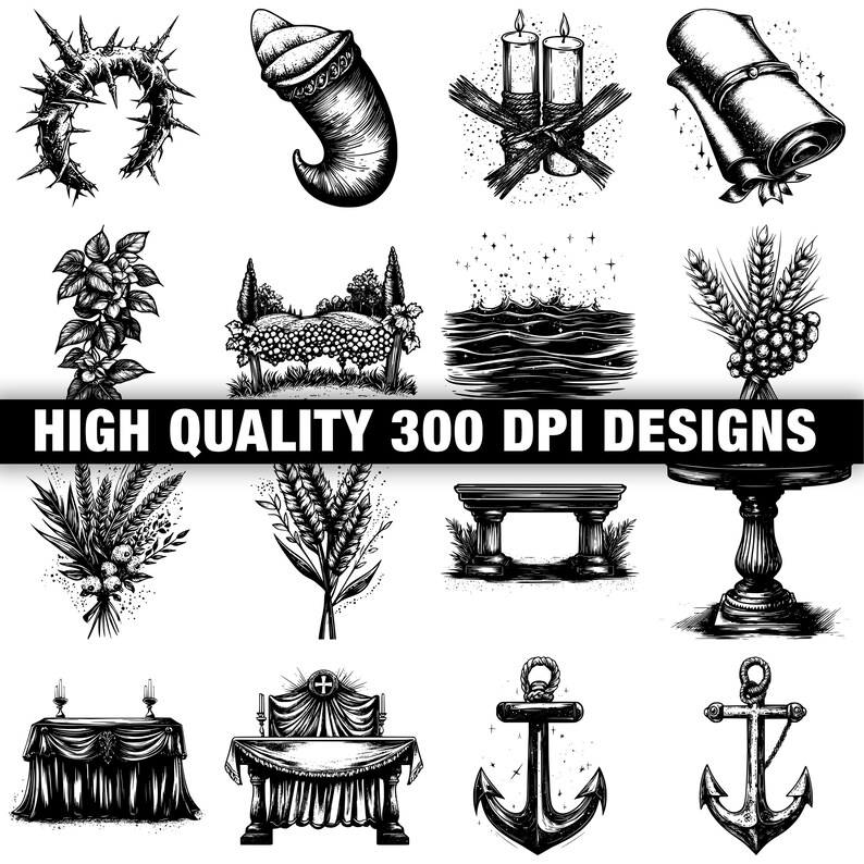 Bible Symbols Svg Bundle | 117+ Svg Png Eps Dxf Clipart | Instant ...