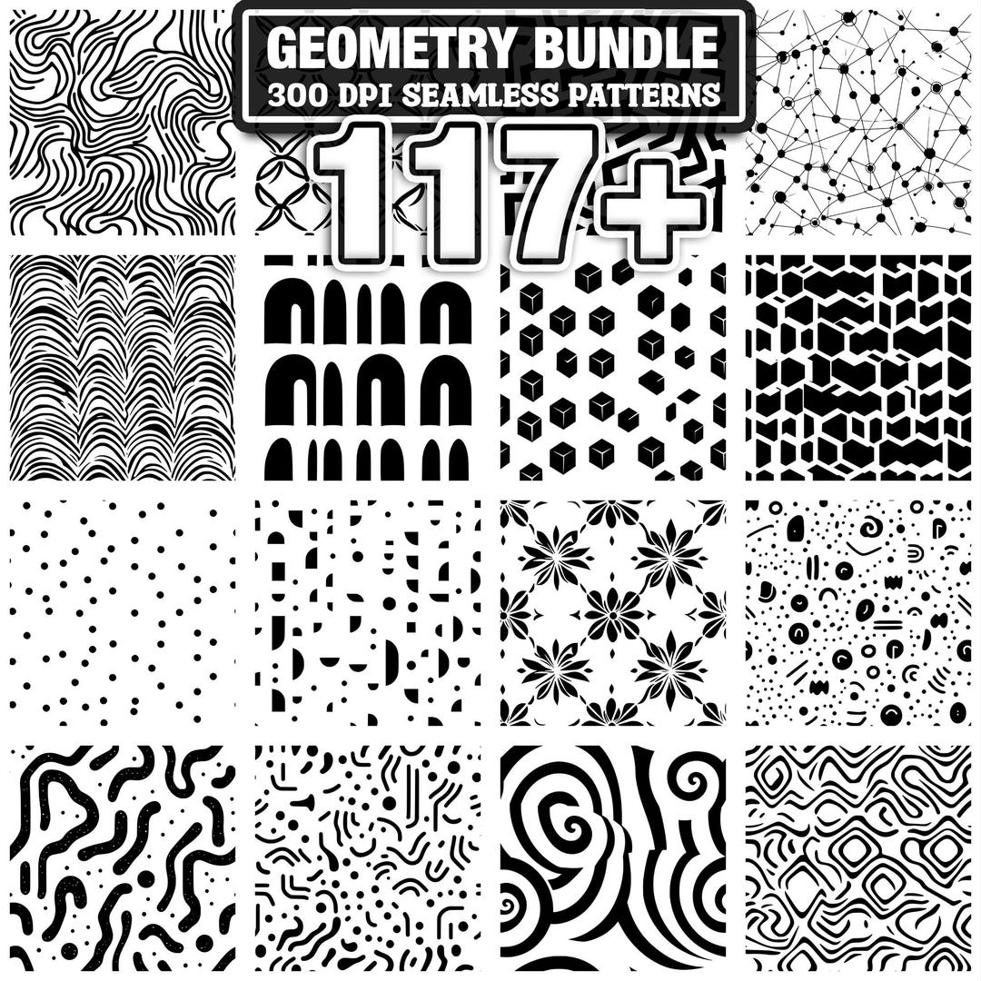 117+ Modern Geometry Patterns Svg, Png, Dxf, Eps Designs Bundle ...
