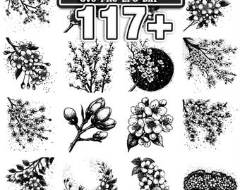 117+ Cherry blossom svg, png, dxf, eps designs bundle | Instant Digital Download