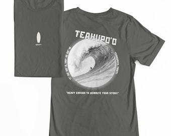 Camiseta de surf DRIFT Teahupoo, camiseta de peso pesado de la serie Famous Barrels