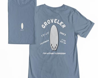 Camiseta de surf DRIFT Groveler / Serie Board Outline / Camiseta de 5 quillas para olas pequeñas / Amplia y tolerante
