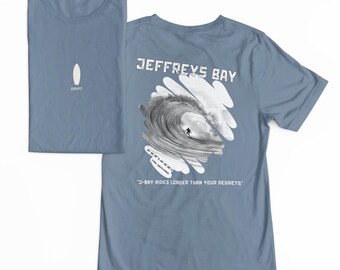 Camiseta de surf DRIFT Jeffreys Bay, camiseta de peso pesado de la serie Famous Barrels