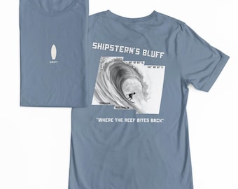 Camiseta de surf DRIFT Shipsterns Bluff, camiseta de peso pesado de la serie Famous Barrels
