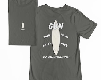Camiseta DRIFT Gun Surf / Serie Board Outline / Camiseta Big Wave Tow-In
