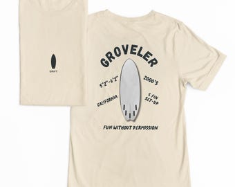Camiseta de surf DRIFT Groveler / Serie Board Outline / Camiseta de 5 quillas para olas pequeñas / Amplia y tolerante