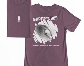 Camiseta de surf DRIFT Supertubos, camiseta de peso pesado de la serie Famous Barrels