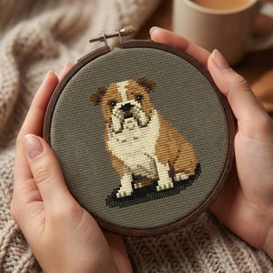 bulldog cross stitch pattern