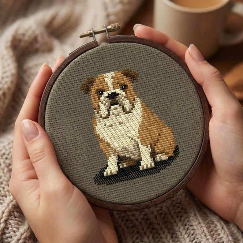 bulldog cross stitch pattern