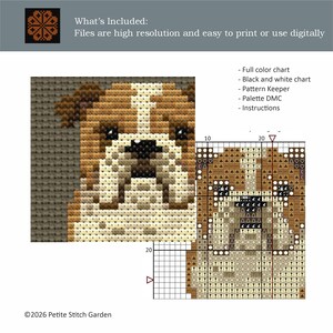 bulldog cross stitch pattern