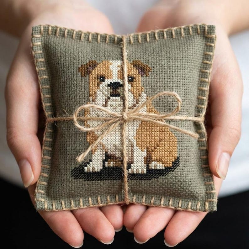 bulldog cross stitch pattern