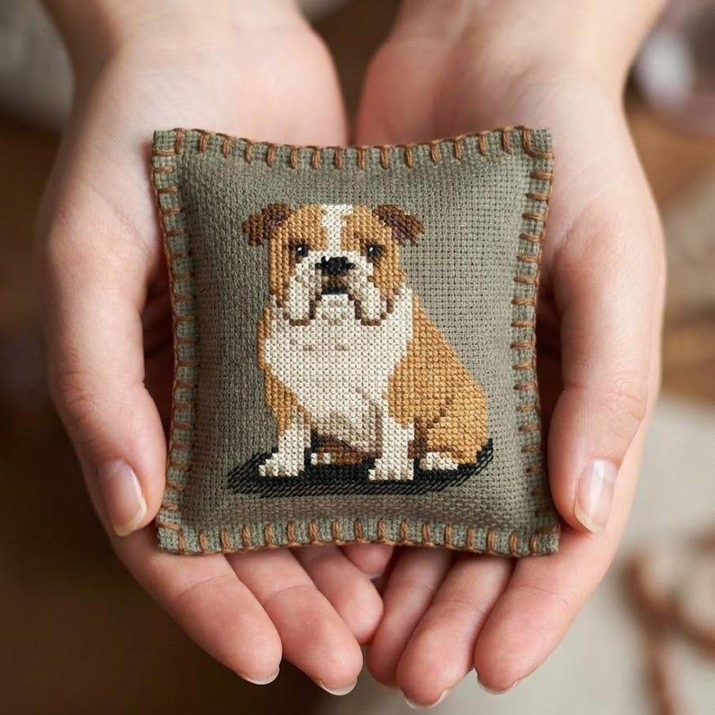 bulldog cross stitch pattern