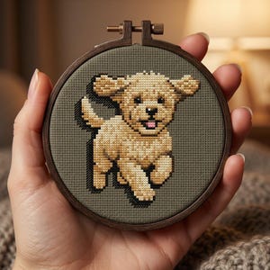 Kleiner Hund Kreuzstich Muster - Mini Maltipoo (PDF)