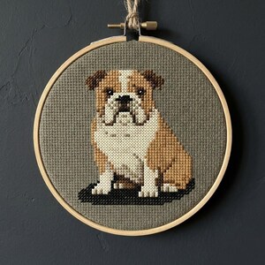 bulldog cross stitch pattern