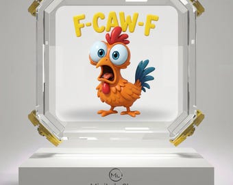 F CAW F SVG PNG - Clipart Design di pollo per tazza, maglietta, bicchiere (download digitale)