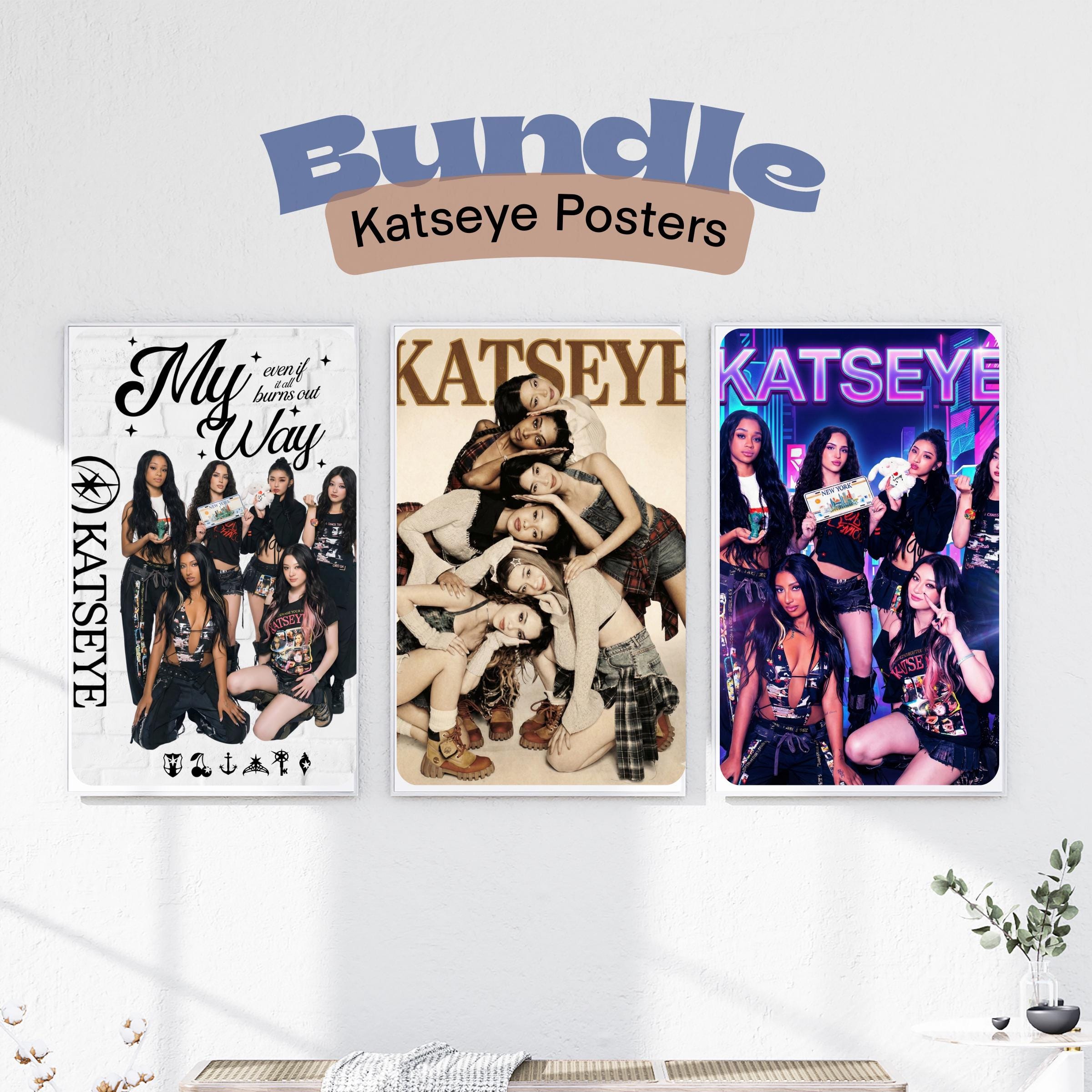 Poster Déco Sur Toile KATSEYE 30x45cm - Motif Vintage Sans Cadre, Pour Chambre, Salon, Bureau