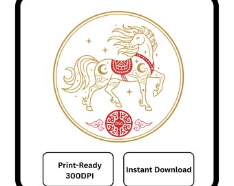 Festive Horse Lantern PNG - Chinese New Year 2026 Clipart