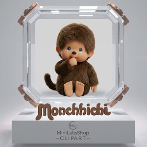 モンチッチ SVG PNG - ステッカーや洋服に使えるヴィンテージ モンキー クリップアート (デジタル ダウンロード)