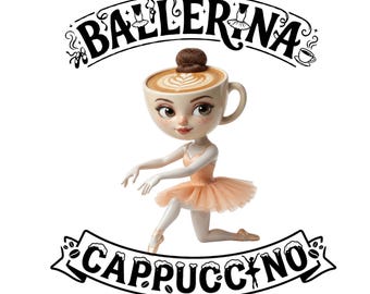 Ballerina Cappuccino Clipart - Italian Brainrot 3D Style Art (Digital Download)
