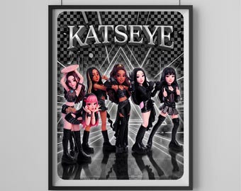 Katseye Concert Poster Kpop Fanart Wall Art Merch Print