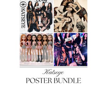Katseye 4x Poster Bundle - Kpop Fanart Prints & Wall Art