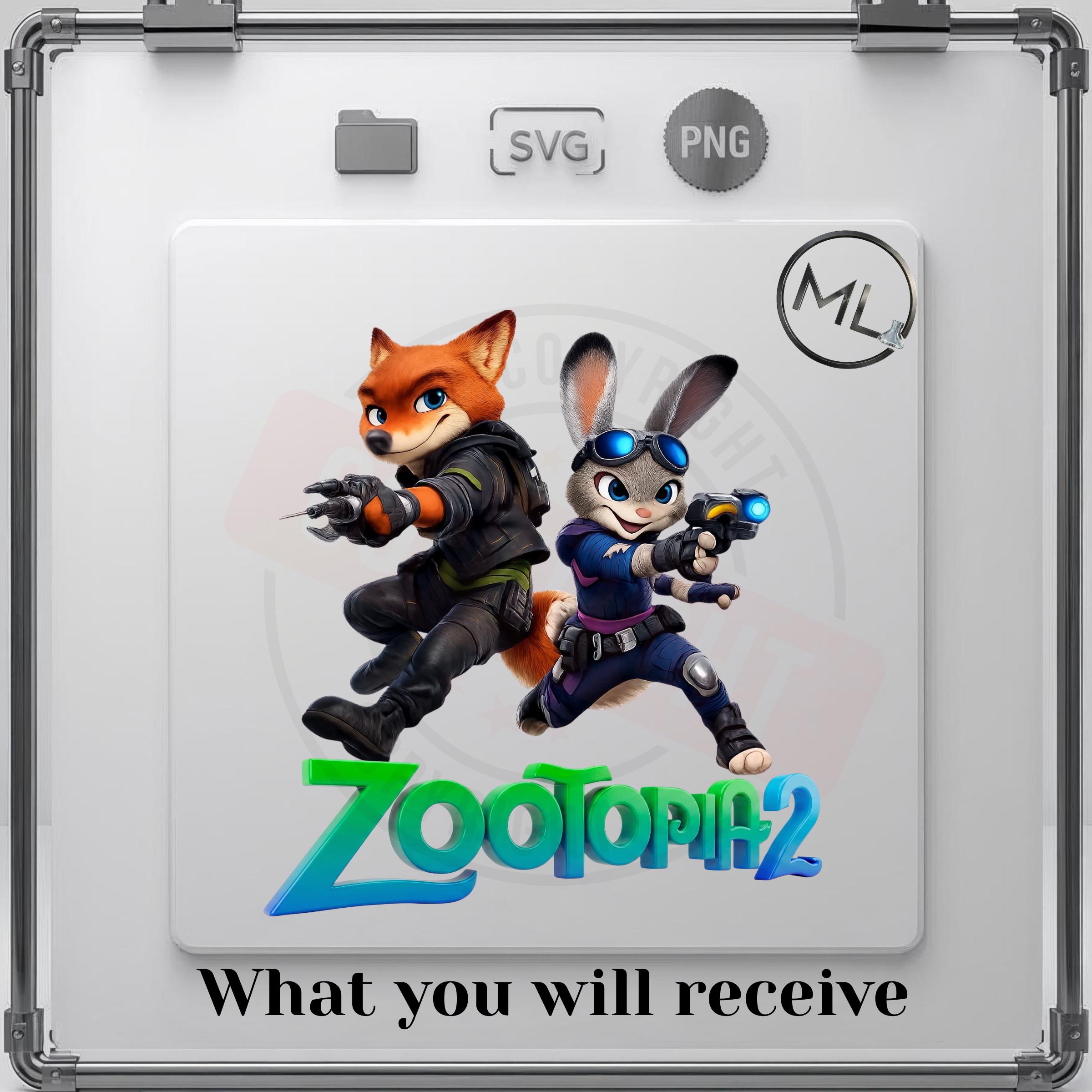 Zootopia 2 Clipart | Judy Hopps Nick Wilde | Cartoon PNG SVG Bundle ...