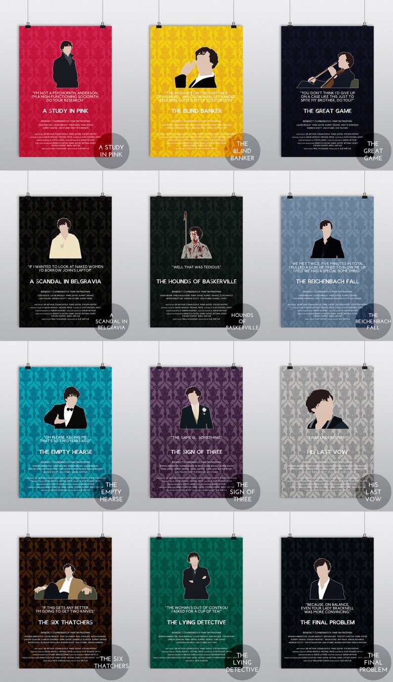 Sherlock Sherlock Holmes poster Choose from 12 episodes Made to order zdjęcie 4