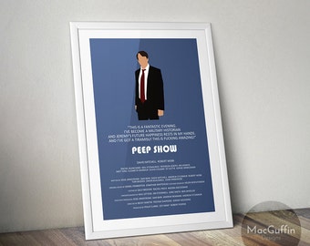 Peep Show poster - Choose from 3 characters (Made to order)