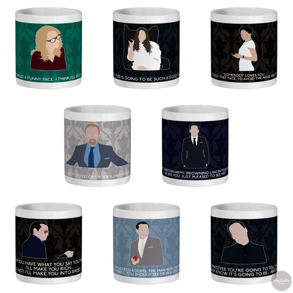 Sherlock Foes edition 11oz ceramic mug - Choose from 4 characters (Made to order)