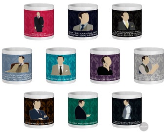 Sherlock - Mycroft Holmes 11oz ceramic mug - Choose from 10 episodes (Made to order)