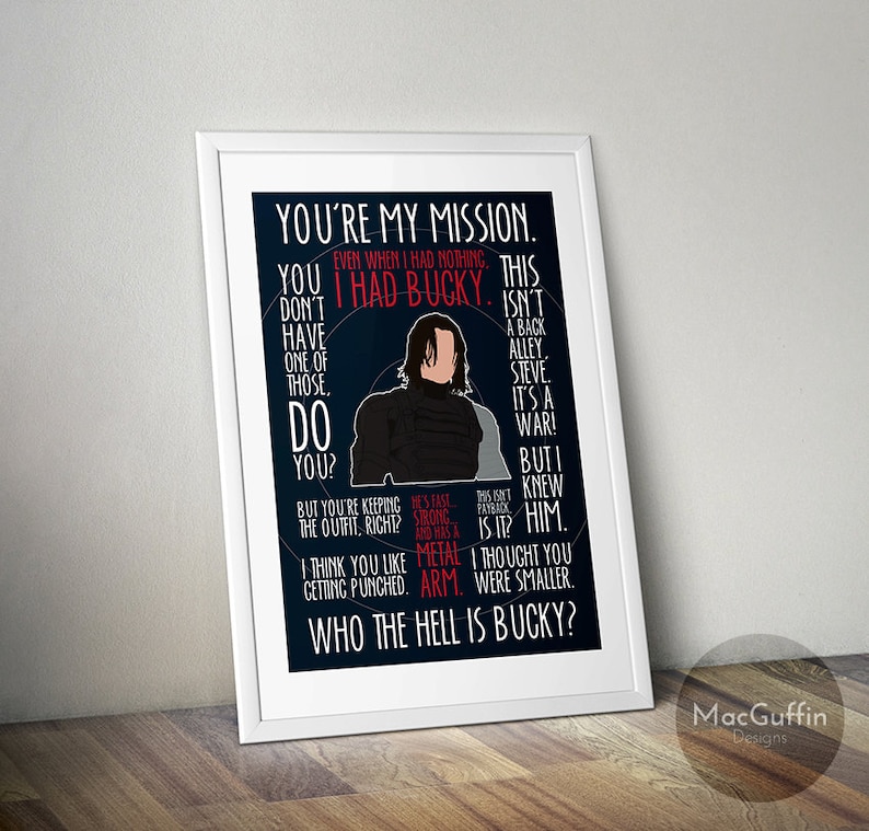 Bucky Barnes / The Winter Soldier poster - Choose from 2 editions (Made to order) 