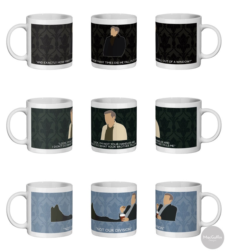 Sherlock Greg Lestrade 11oz ceramic mug Choose from 11 episodes Made to order image 3