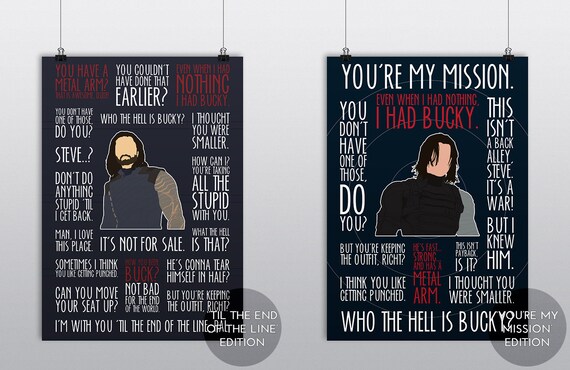 Bucky Barnes The Winter Soldier Poster Choose From 2 Etsy