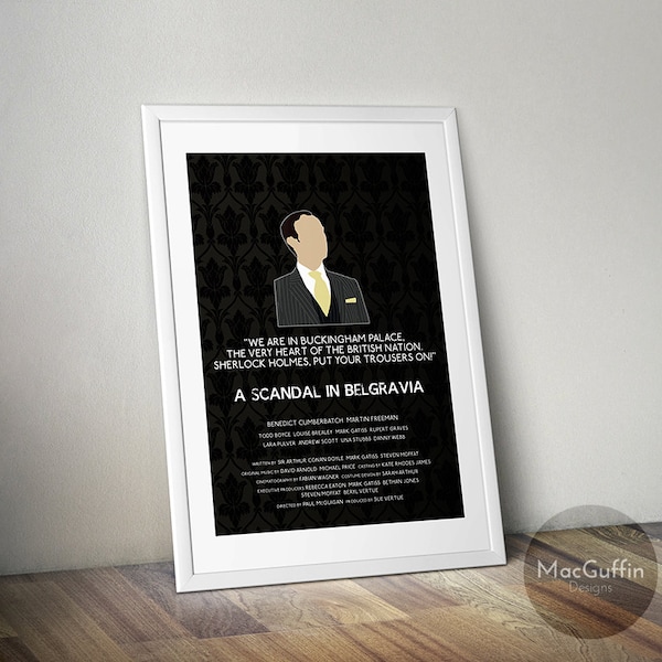 Sherlock Mycroft Holmes poster - Choose from 10 episodes (Made to order)