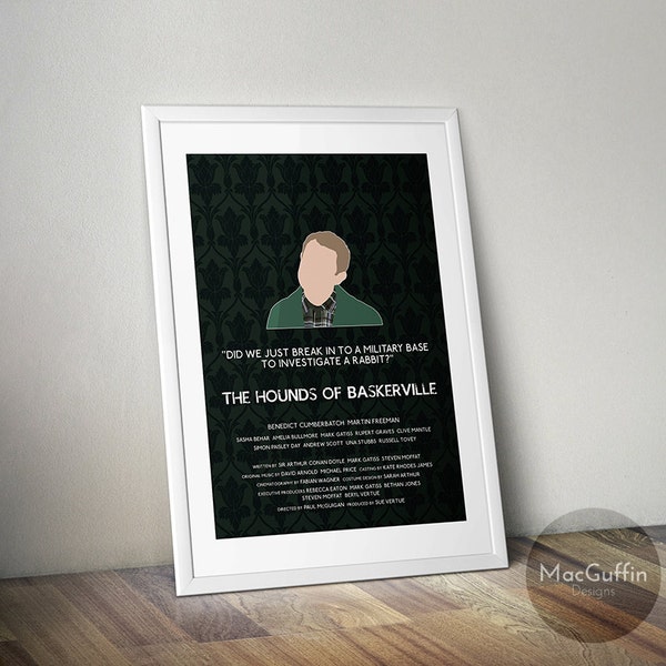 Sherlock John Watson poster - Choose from 12 episodes (Made to order)