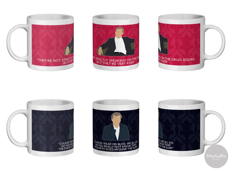Sherlock Greg Lestrade 11oz ceramic mug Choose from 11 episodes Made to order image 2